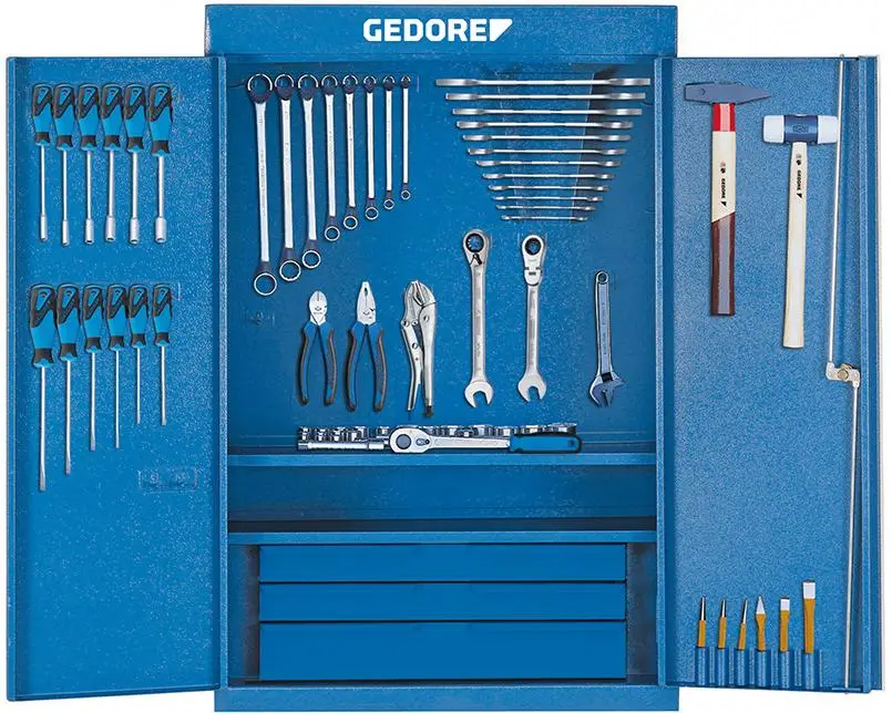 GEDORE Werkzeugsortiment Universal 100-teilig im Stahlblech-Schrank Top-Preis