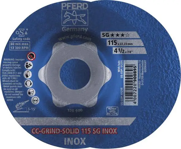 Neue Ware PFERD Schleifscheibe CC-Grind Solid SG INOX 115mm
