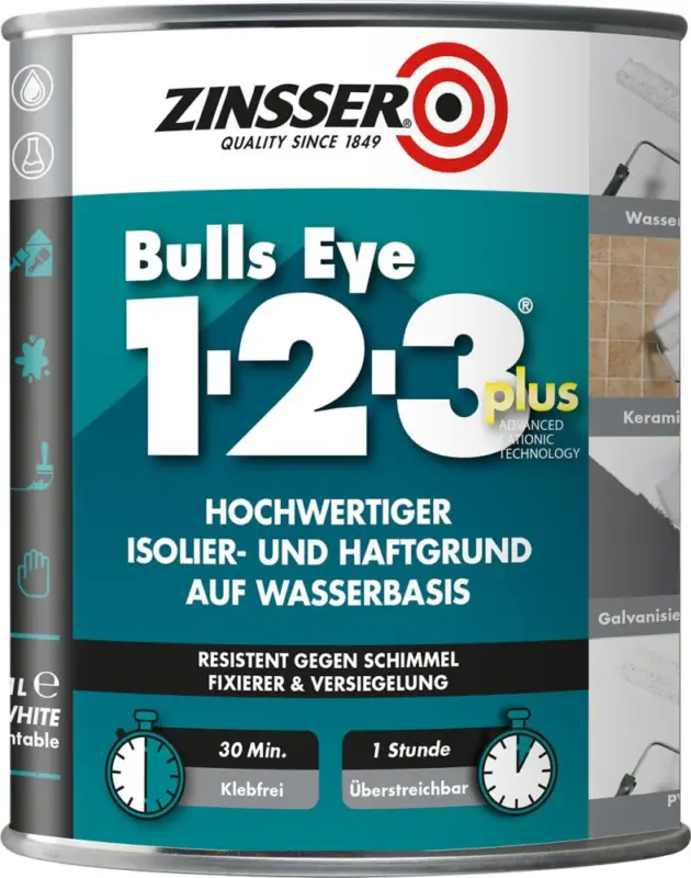 ZINSSER Bulls Eye 123 Plus 1L Heißes Angebot