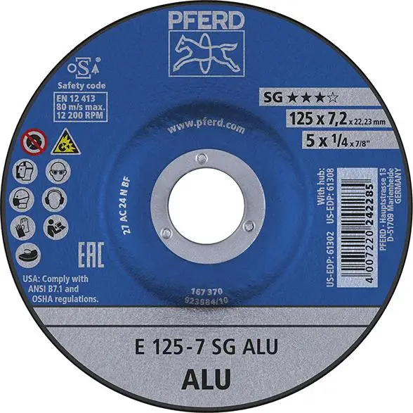 PFERD Schruppscheibe gekröpft für Aluminium A24NSG 125x7,2mm Must-Have