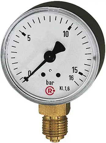 RIEGLER Manometer stehend 63mm 0-4bar G1/4" Einfachskala, Kunststoffgeh Neu Im Sortiment