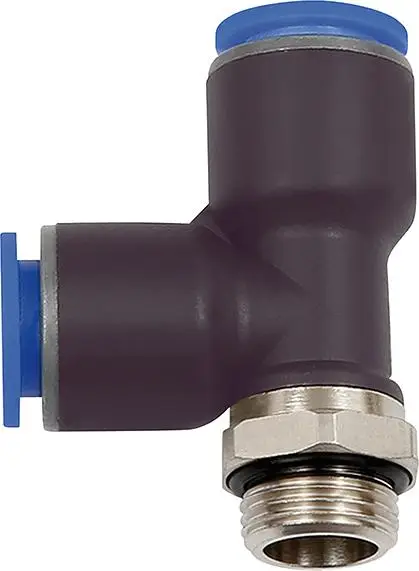 Markenprodukt RIEGLER T-Steckverschraubung Blaue Serie, L-Form, drehbar, G 1/2 a., Schlauch-Ø 10