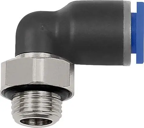 RIEGLER L-Steckverschraubung Blaue Serie, drehbar, M5 a., Schlauch-Ø 6 Neue Kollektion