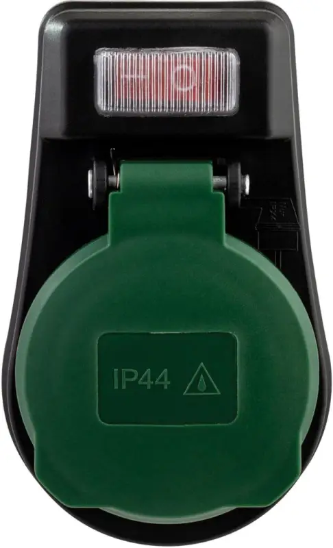 REV Adapter IP44 mit Schalter schwarz/grün Highlight