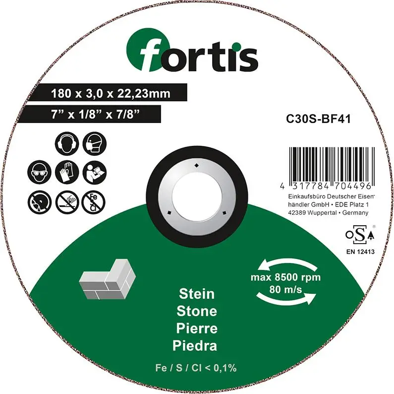 FORTIS Trennscheibe Stein 180 x 3,0mm gerade Sonderangebot