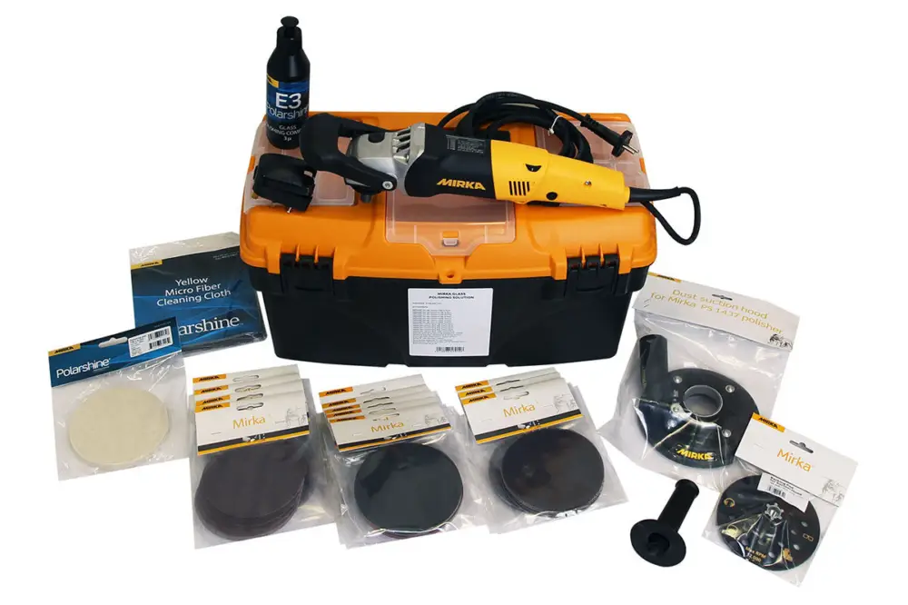 MIRKA Glasschliff-Kit 125mm mit Poliermaschinen Preisknaller