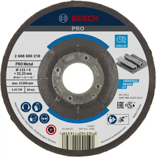 Preis Gesenkt BOSCH PRO Metal Schleifscheibe, 115 x 6 x 22.23 mm, oSa