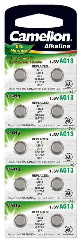 Alkaline Knopfzelle AG10/LR54, 1,5 Volt, 0%HG - 10 Stück Neuheit