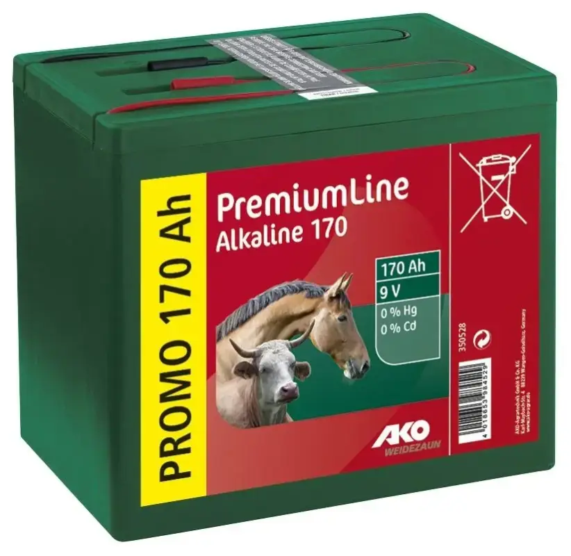 Alkaline Trockenbatterie für Weidezaungeräte, 9V / 170 Ah Mega-Angebot