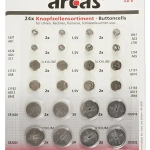 Alkaline und Lithium Knopfzellen Set - 24-teilig Sofort Bestellen