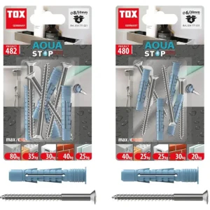 Finale Aktion Allzweckdübel Aqua Stop Pro 6 x 38 mm + Linsenkopfschraube 4 x 50 mm, 4 Stück