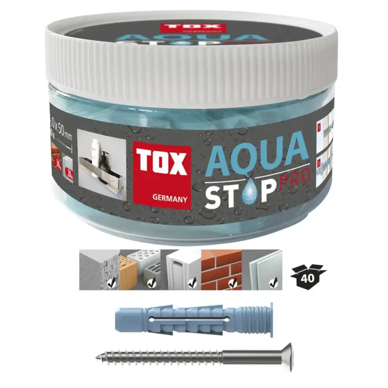 Neu Allzweckdübel Aqua Stop Pro 6x38 mm + Schraube in Runddose