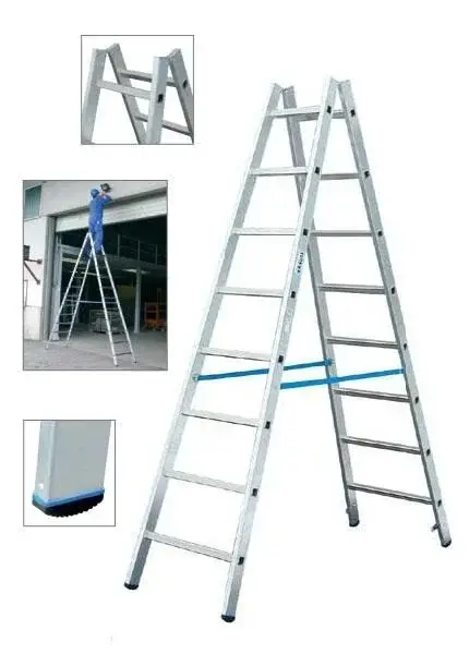 Alu Sprossen Doppelleiter 2 x 6 Sprossen Leiter Bestpreis