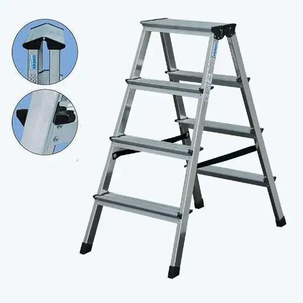 Alu Stufen Doppelleiter 2 x 4 Stufen Neue Kollektion