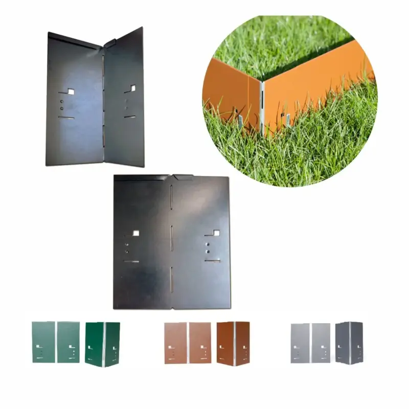 Jetzt Kaufen Alu/Zink Ecke für Rasenkanten Metall 13.5cm| Rasenkanten | Beeteinfassung | Beetumrandung | Beetbegrenzungen, Color-GS: grau