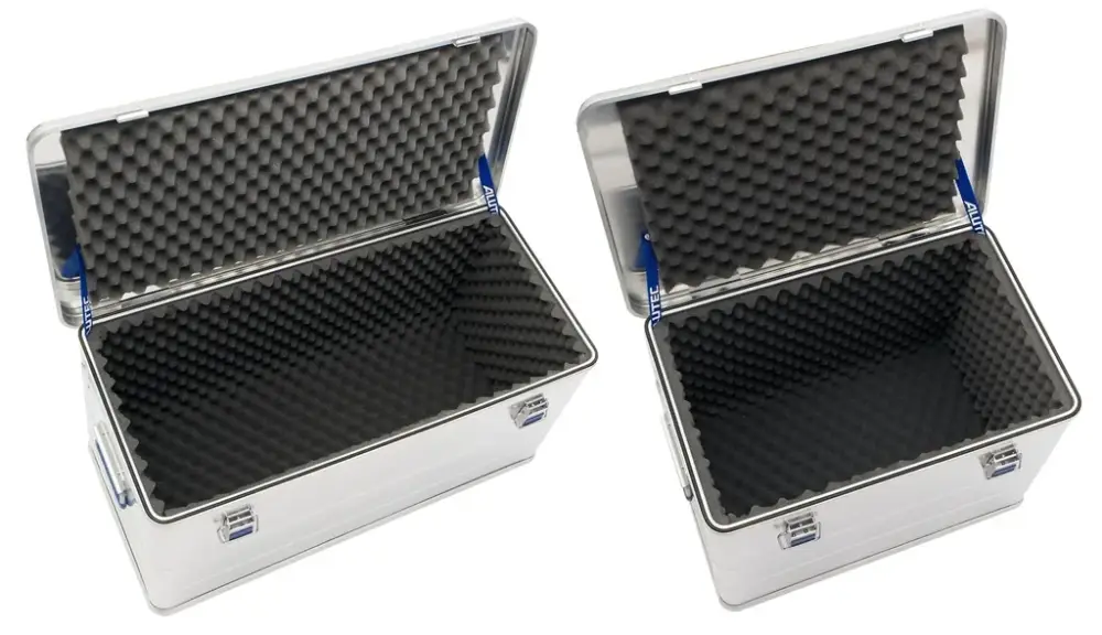 Rabatt Aluminium Box COMFORT 92 Transportkiste, 780 x 385 x 367 mm mit Schaumstoffauskleidung