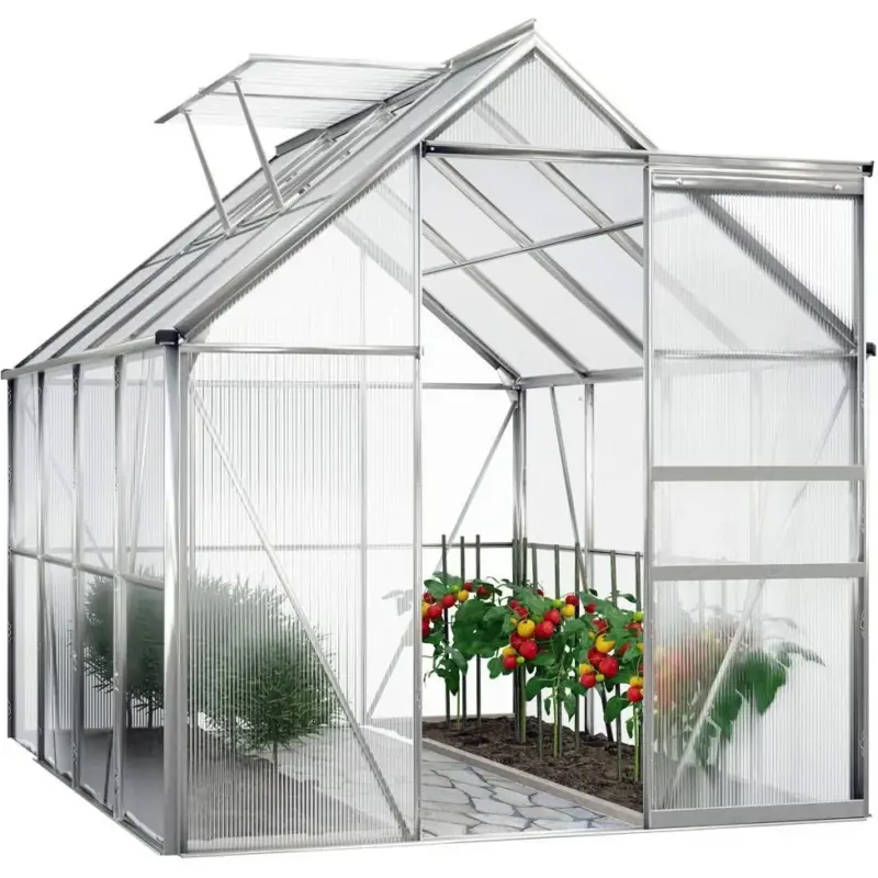 Aluminium Gewächshaus / Wintergarten 7,6m³ mit 2 Oberlichtern Ausverkauf