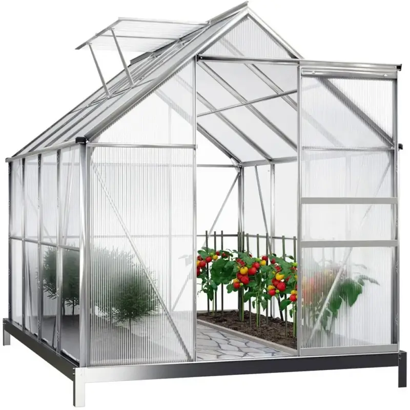 Kracherpreis Aluminium-Gewächshaus 7,6 m³ mit Fundament