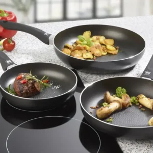 Preisreduziert Aluminum Pfannenset Smart Life 3-teilig - Ø 20 cm /24 cm /28 cm - Öl-Dosiersystem!