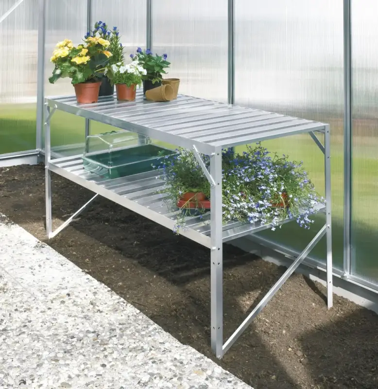 Alutisch, Farbe 2 Ablagen, Farbe 121 x 54 x 76 cm, Farbe alu Online Kaufen