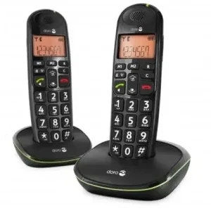 Begrenztes Angebot Analoges DECT-Telefon PhoneEasy 100w Duo Schwarz mit Telefonbuch bis zu 20 Einträgen