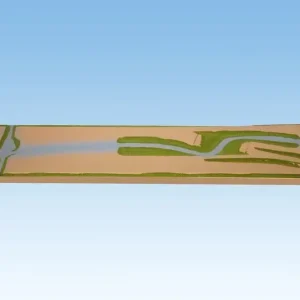 Anbauteil Vorfeld - 140 x 31 cm, kürzbar auf 125 cm, Spur N, Z, koloriert und begrast, auf Holzrahmen Sale