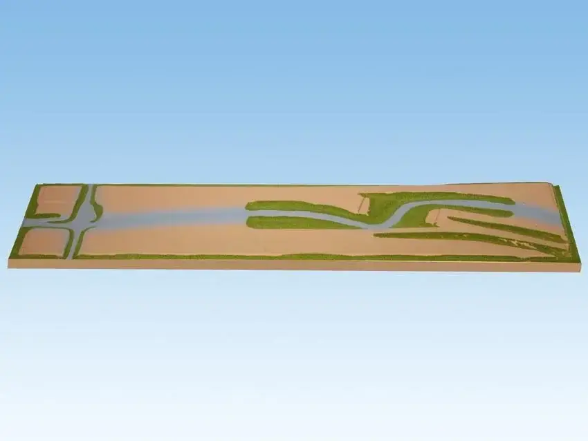 Anbauteil Vorfeld - 140 x 31 cm, kürzbar auf 125 cm, Spur N, Z, koloriert und begrast, auf Holzrahmen Sale