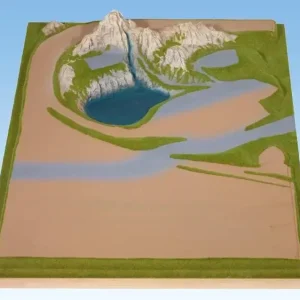 Preis Gesenkt Anbauteil links - 69 x 100 cm, ca. 16 cm hoch, Spur N, Z, koloriert und begrast, auf Holzrahmen