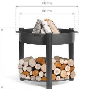 Jetzt Kaufen CookKing Feuerschale Montana 80 hoch, inklusive Holzlager