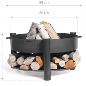 CookKing Feuerschale Montana 80, inklusive Holzlager Sichere Zahlung