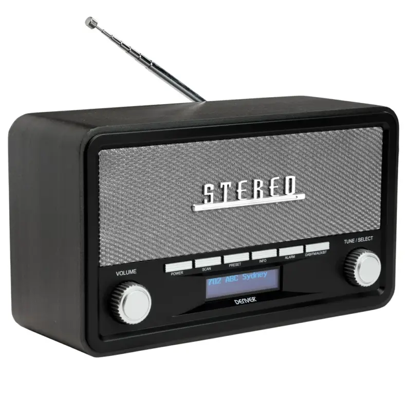DAB+ Retro Radio mit Bluetooth, Uhr und Wecker Preisreduziert