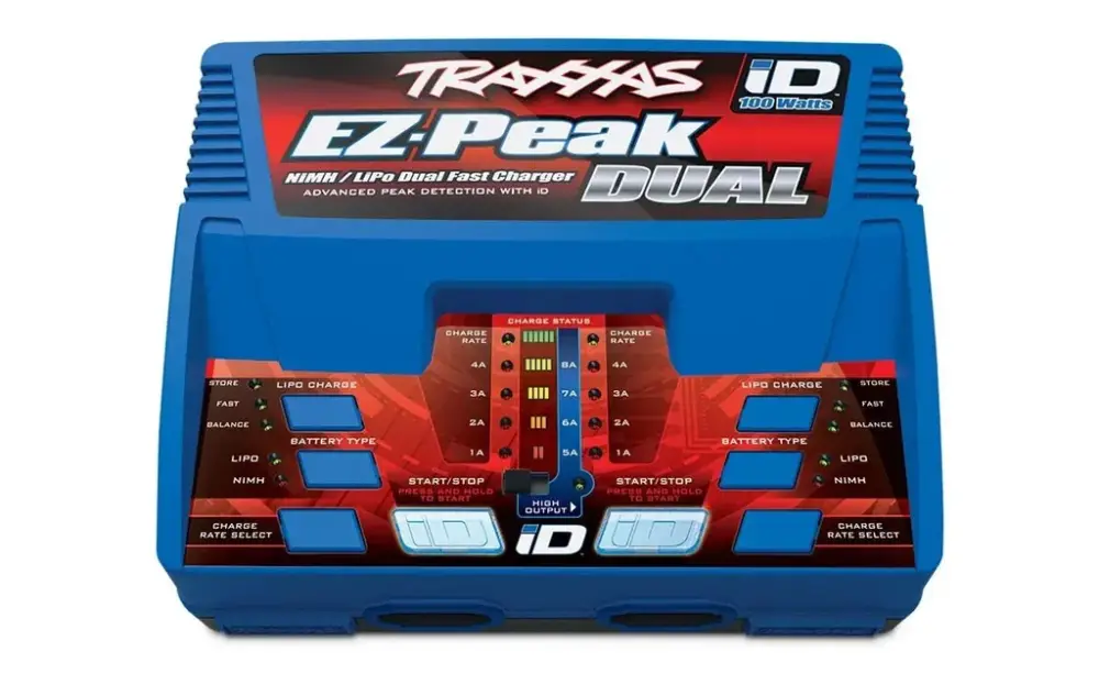 DUAL EZ-Peak Plus 2x4-Amp NiMH/2-3S Lipo, Schnell-Lader TRAXXAS EU-Version (mit iD Akku-Erkennung) Beliebt