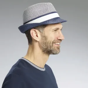 Neue Kollektion Hut "Trilby" Farbe marine/weiß, Gr.58