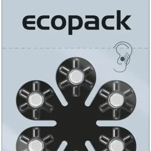 Hörgerätebatterie Ecopack Typ 10 (PR70) GELB - 6 Stück Abverkauf
