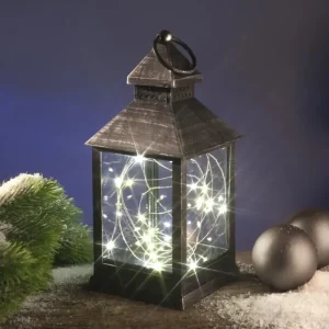 Laterne mit Mini-Lichterkette und Timer Günstig
