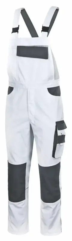 Zertifiziert Latzhose EXTREME, weiss-grau, Gr. S