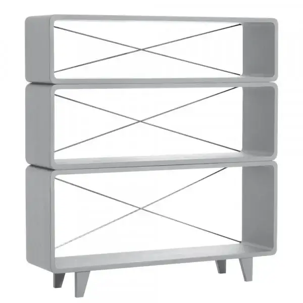 Bestseller Laurette Bücherregal Millefeuille, Farbe: Gris