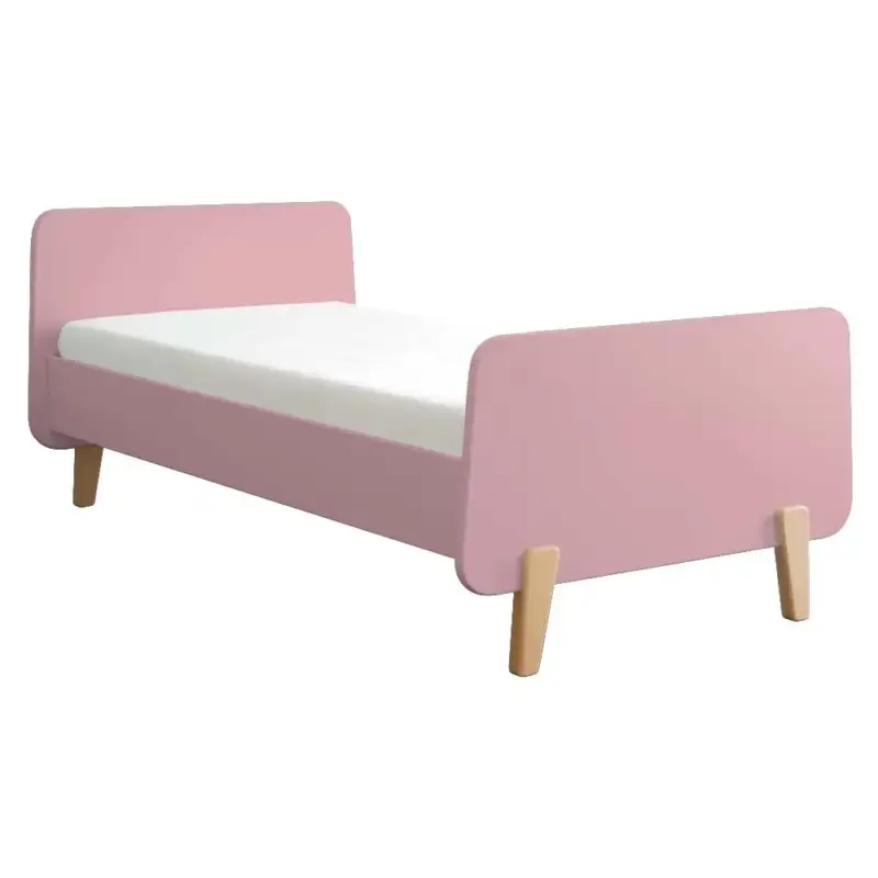 Laurette Kinderbett "MM" mit Holzfüssen 90 x 190, Farbe: Vieux rose Direkt Vom Hersteller