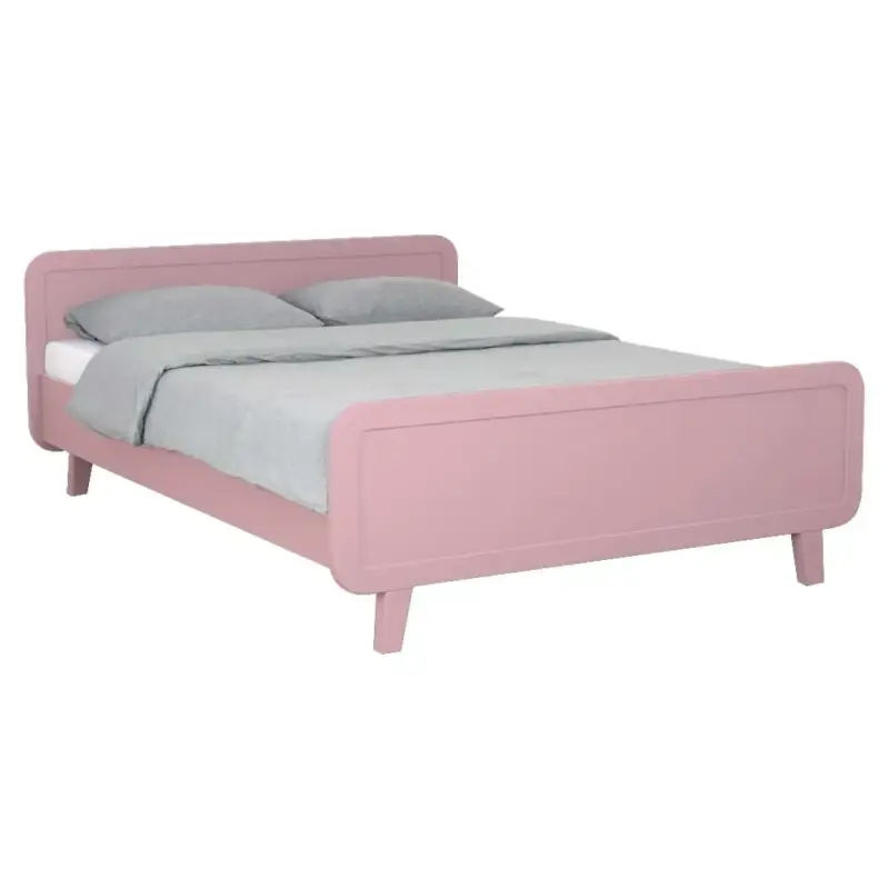Laurette Kinderbett / Doppelbett "Le Lit Rond" 140 x 200 cm, Farbe: Rose poudre Preisknaller
