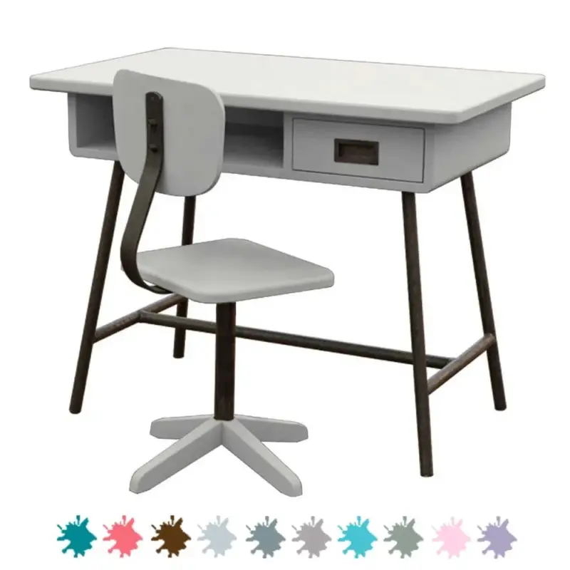 Laurette Kinderschreibtisch La Classe mit Stuhl, Farbe: hellgrau Must-Have