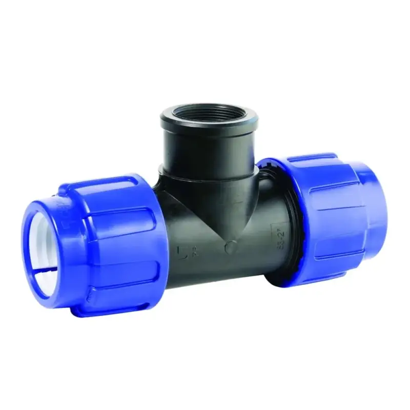 Markenware PE Rohr Verschraubung, T-Stück 25mm, Klemmverbinder für Trinkwasser