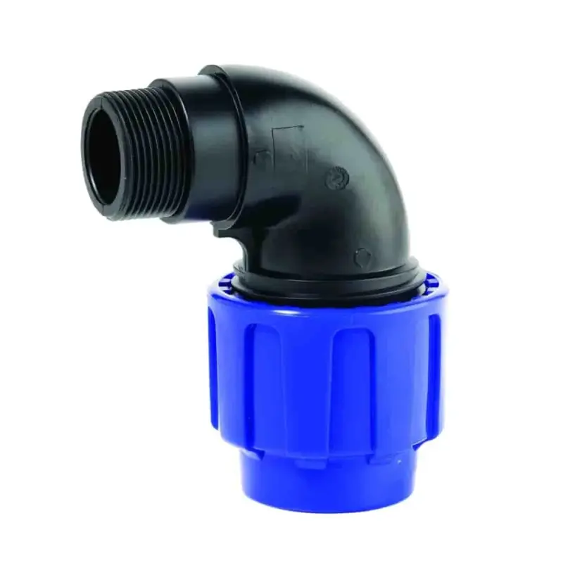 Sofort Bestellen PE Rohranschluss, 90° Bogen, 25mm x 1/2" Kompressionsanschluss, Wasserrohr