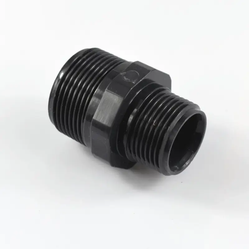 Echt PVC Fittinge, PVC-U Doppelnippel reduziert AG 2 1/2" x 2", Rohrverbinder