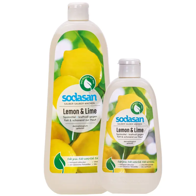 SODASAN Hand Spülmittel LEMON in verschiedenen Größengebinden Geprüft