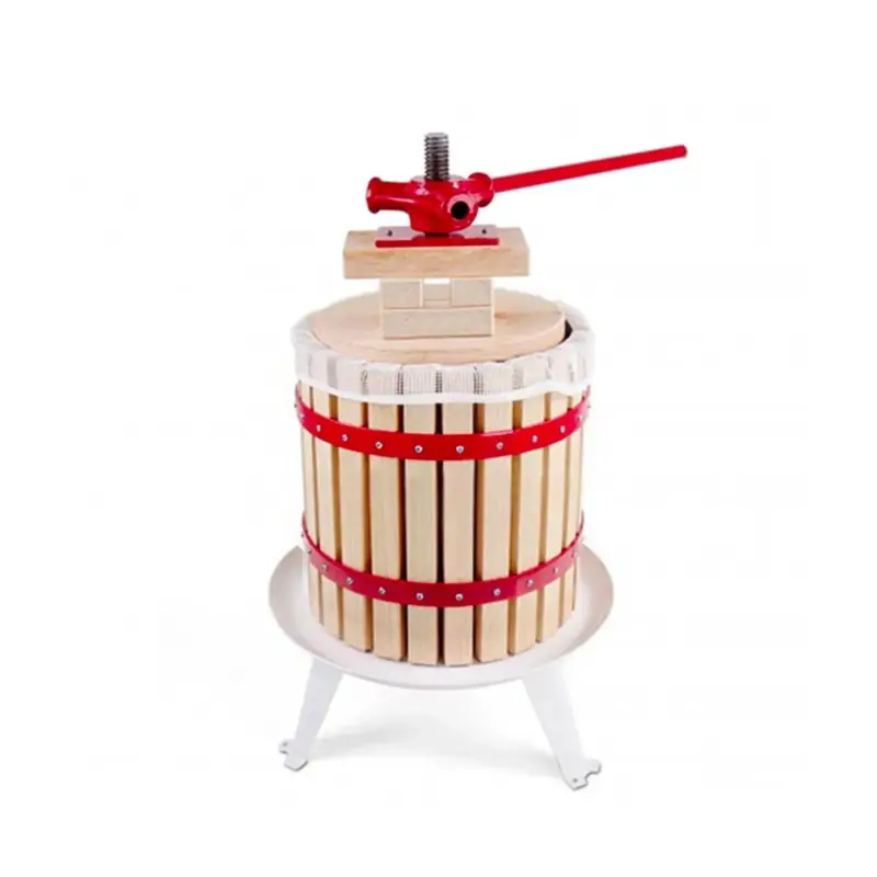 Billig Saftpresse, Obstpresse, Weinpresse, Apfelpresse - Korb aus Holz 12L