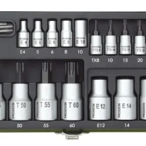 Neue Kollektion Steckschlüsselsatz TX, 1/4" + 1/2" (24-teilig)