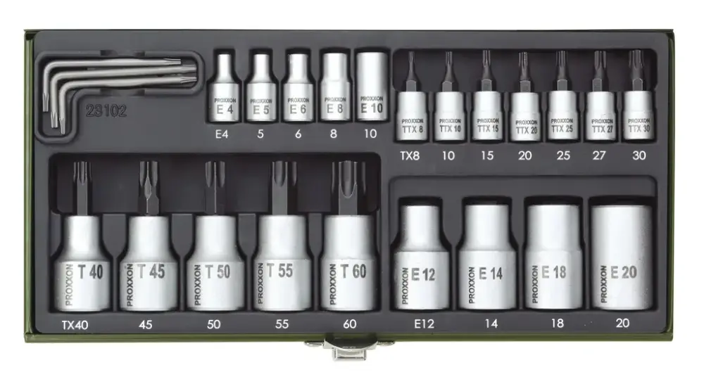 Neue Kollektion Steckschlüsselsatz TX, 1/4" + 1/2" (24-teilig)