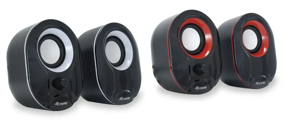 Stereo 2.0 Lautsprecher für Notebook/PC in schwarz/rot Sonderangebot
