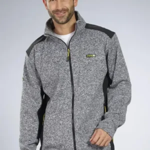 Ausverkauf Strickfleecejacke, Farbe grau, Gr.XL
