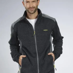 Preisknaller Strickfleecejacke, Farbe schwarz, Gr.3XL